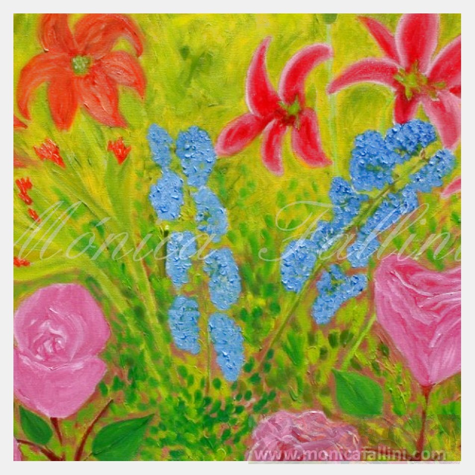 Painting titled 'Wild garden.' by Monica Fallini