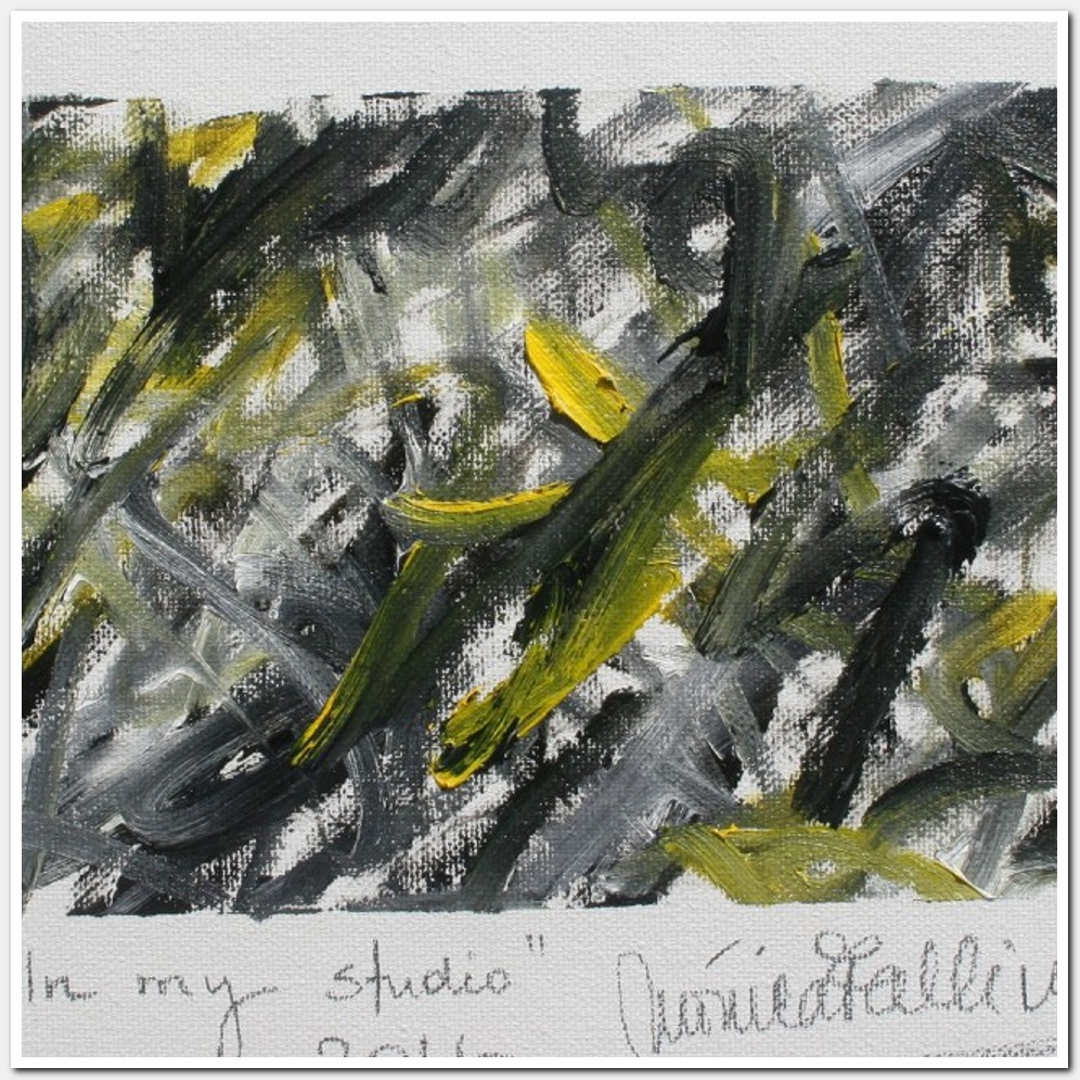 Painting titled 'In my Studio, abstraction' by Monica Fallini