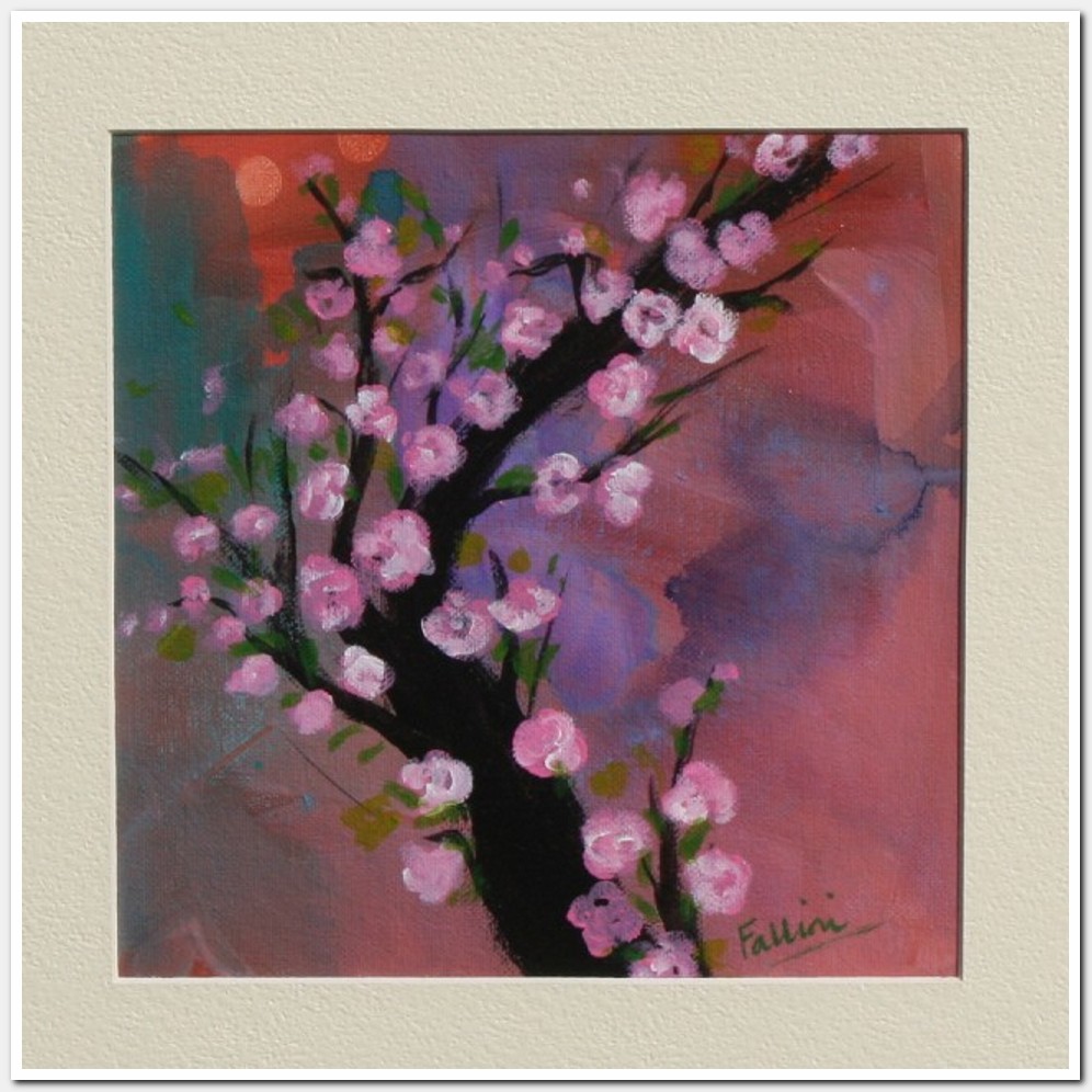 Painting titled 'Pink Cherry blossoms' by Monica Fallini