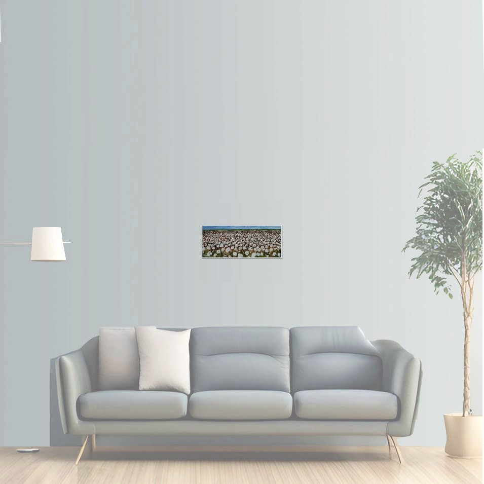 Painting titled 'Louisiana Cotton Field' by Monica Fallini
