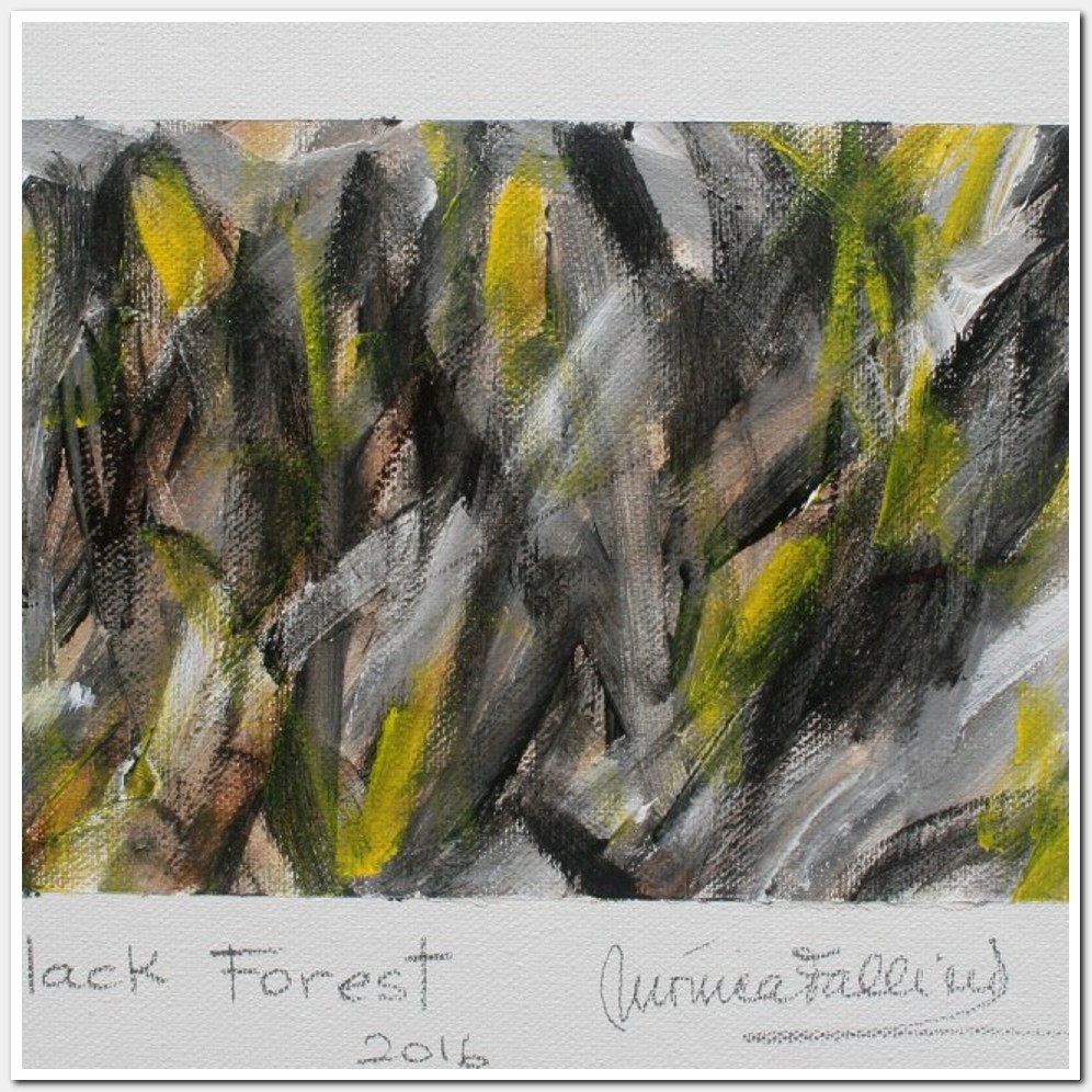 Painting titled 'Black forest, abstraction' by Monica Fallini