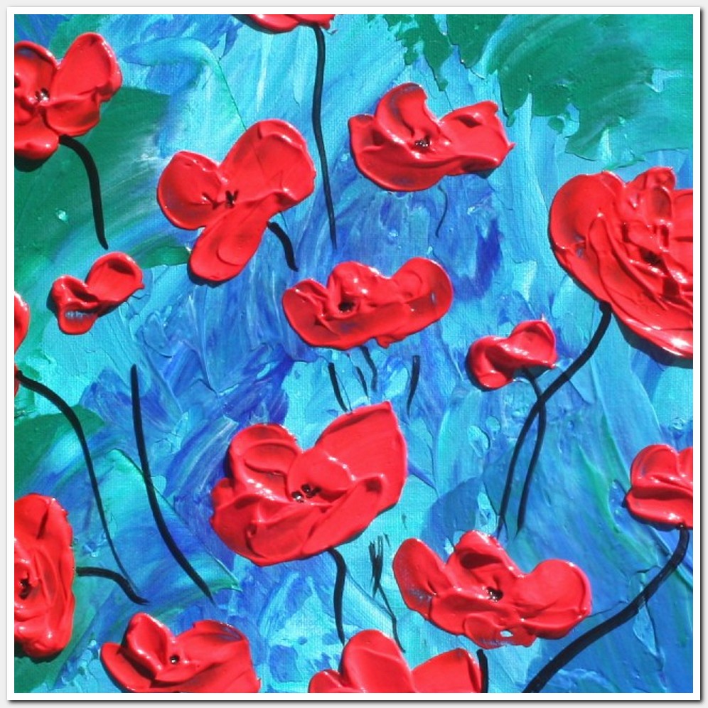 Painting titled 'Red Poppies dream' by Monica Fallini