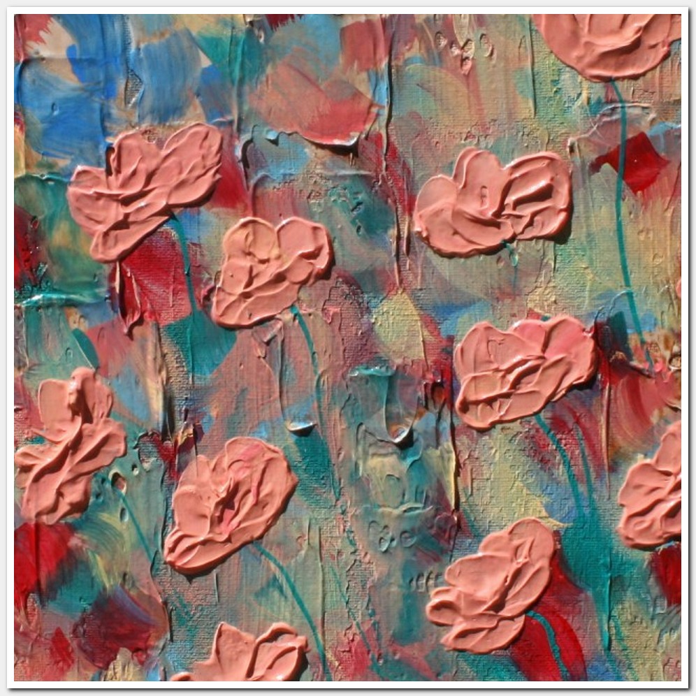 Painting titled 'Antique Poppies. Pink Poppies' by Monica Fallini