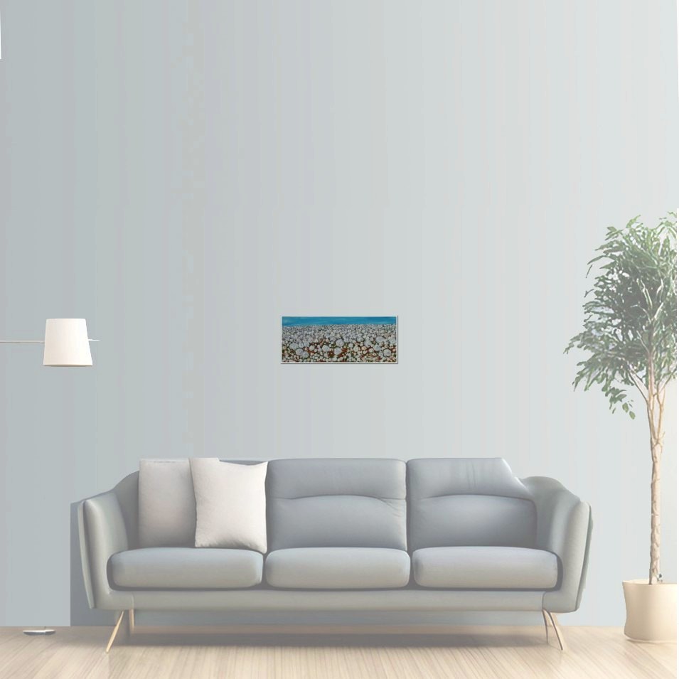 Painting titled 'Louisiana cotton field, purple-white' by Monica Fallini
