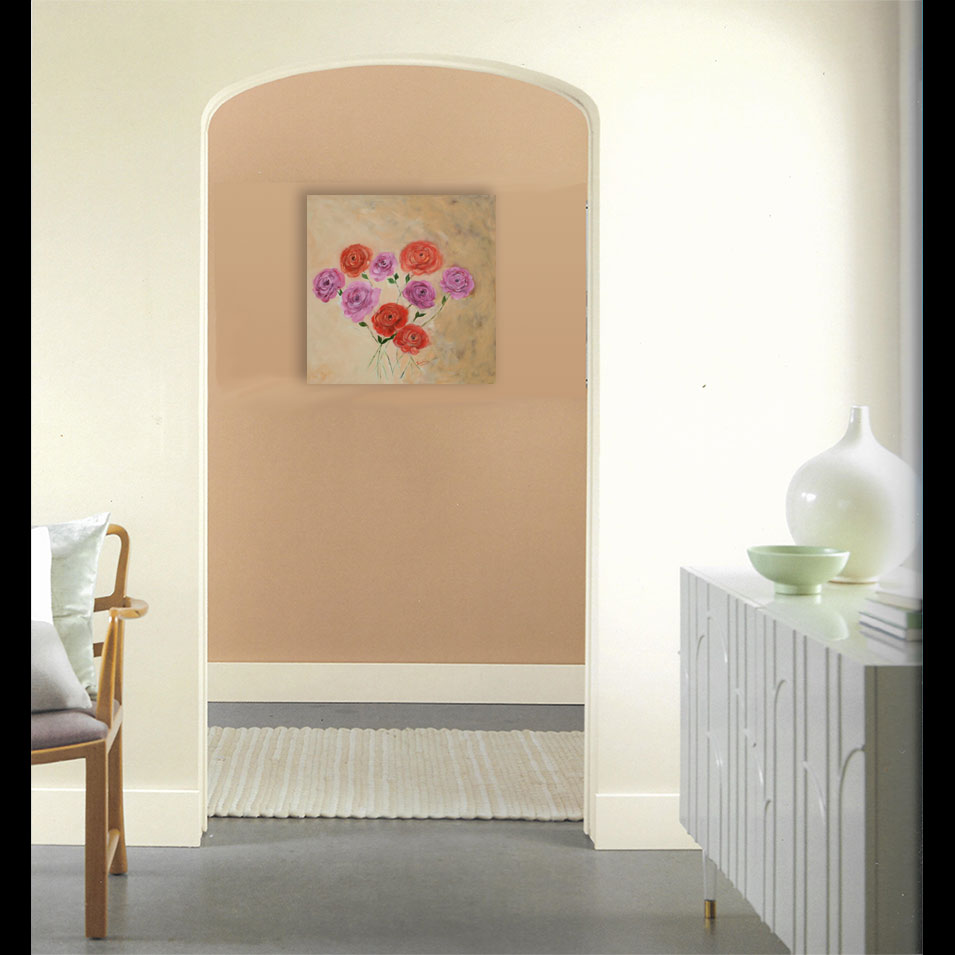 Painting titled '9 Roses in oils' by Monica Fallini