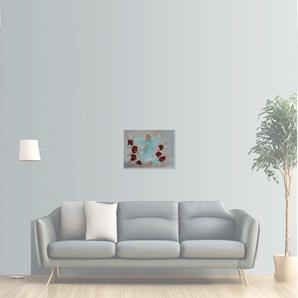 Painting titled 'Dream of freedom # 3. Winged woman angel' by Monica Fallini