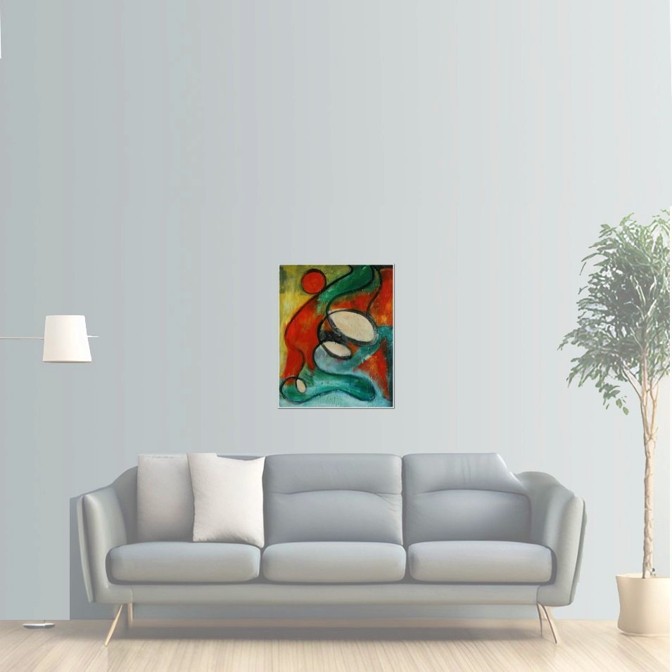 Painting titled 'Dance, abstraction study # 2' by Monica Fallini