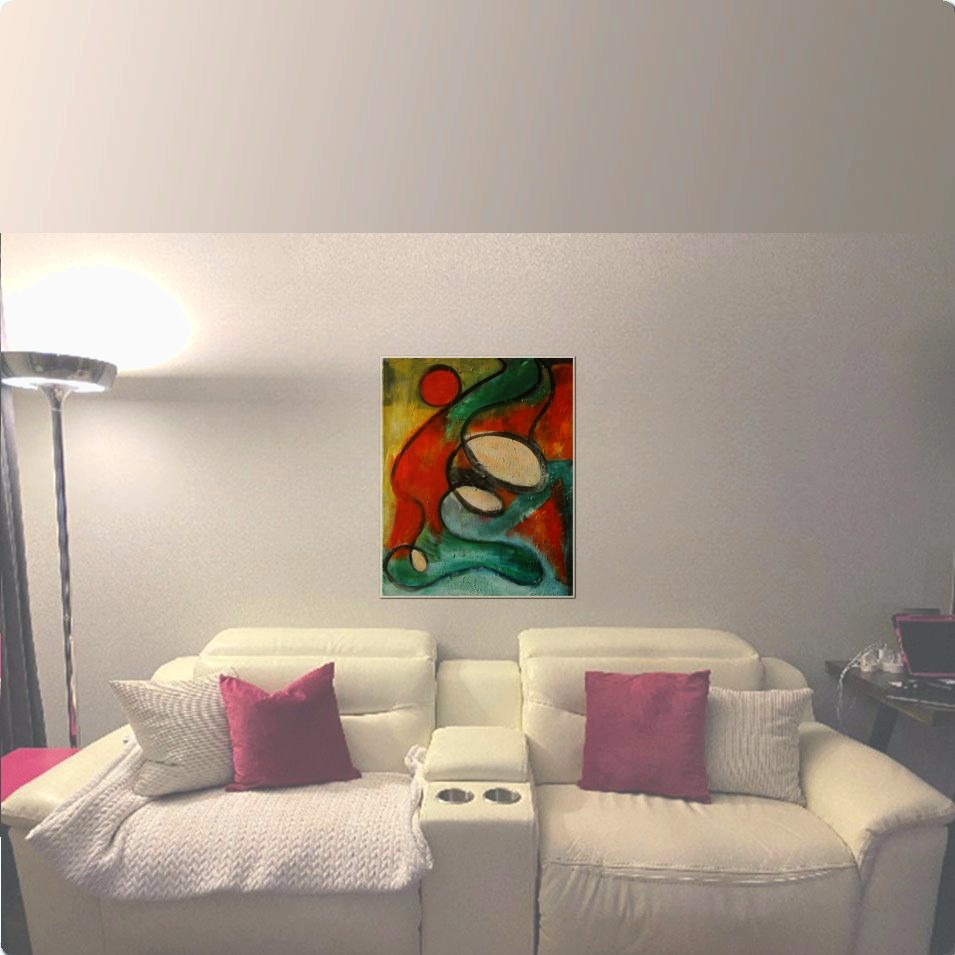 Painting titled 'Dance, abstraction study # 2' by Monica Fallini