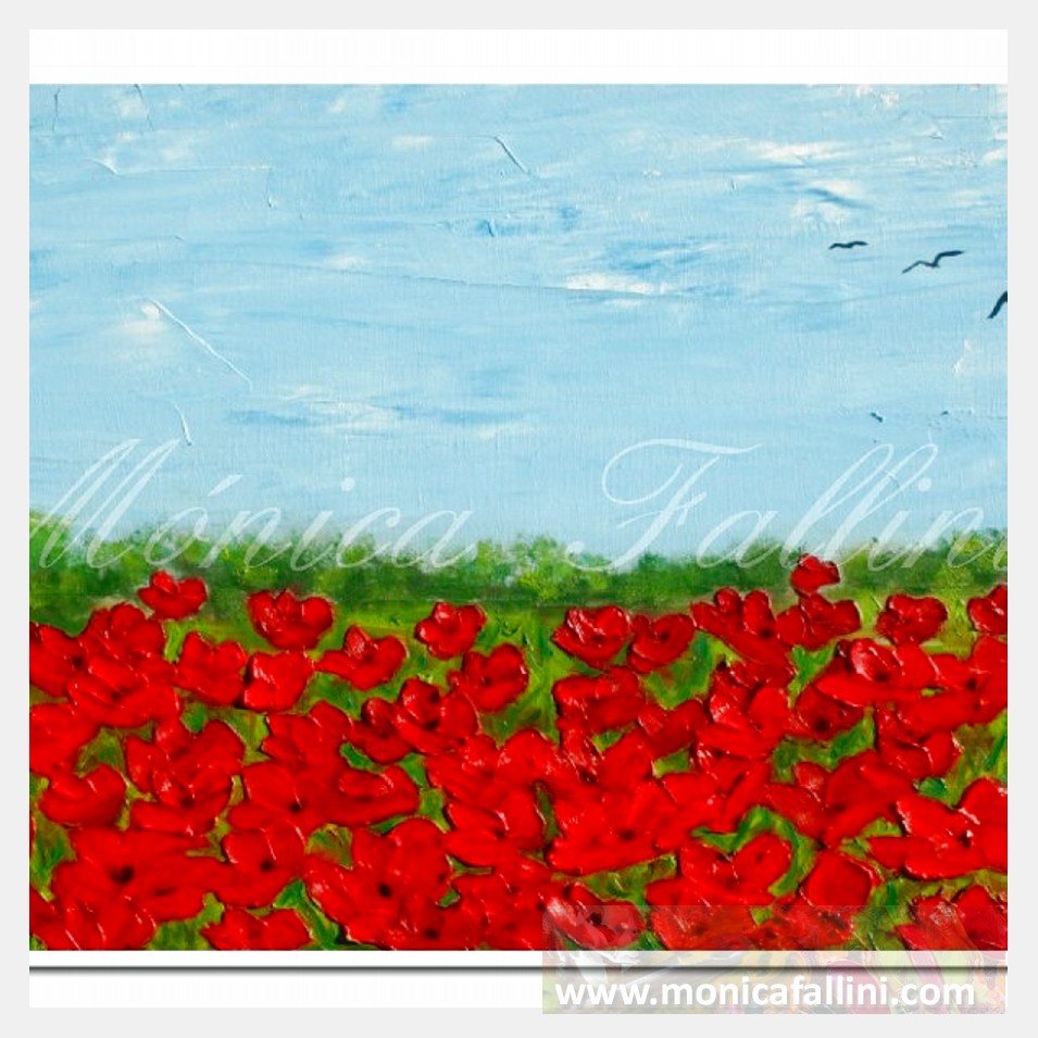 Painting titled 'Georgetown Poppies, Texas' by Monica Fallini
