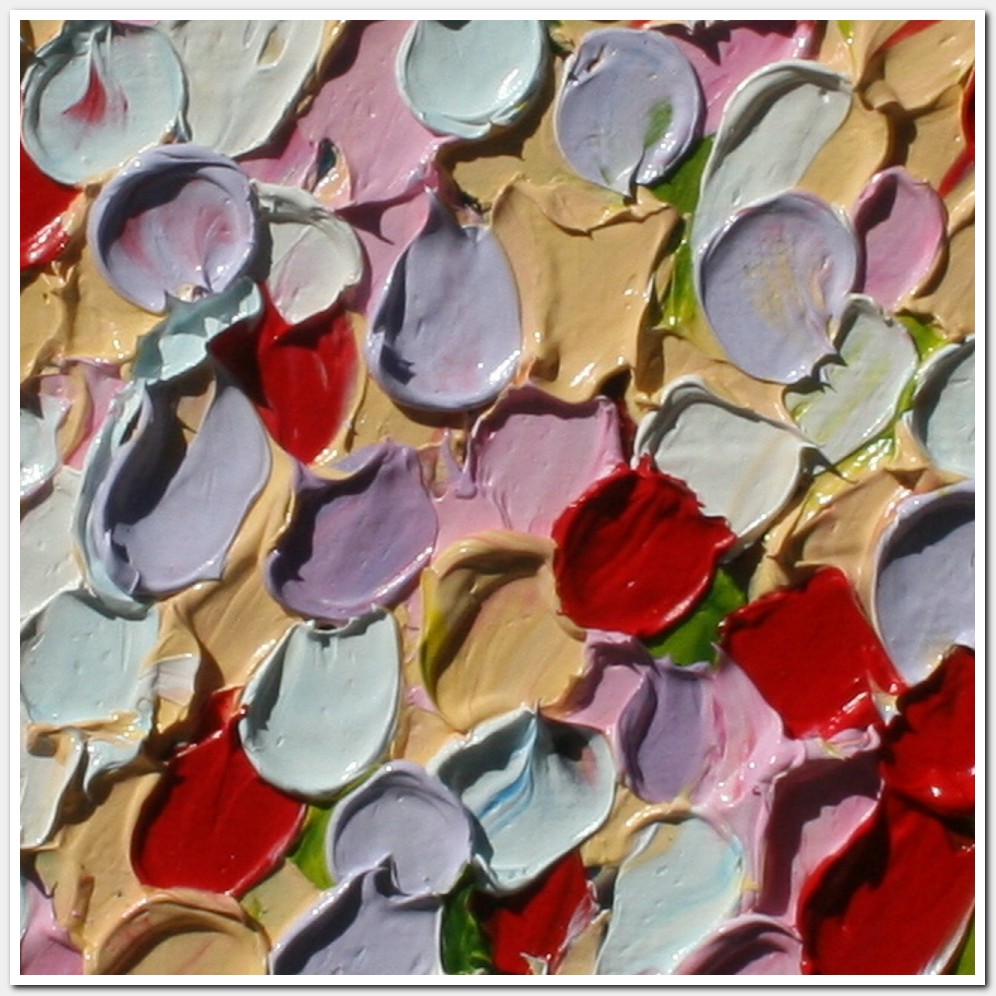 Painting titled 'Confetti of petals for the bride' by Monica Fallini