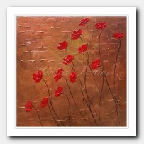 Dancing Poppies on copper landscape