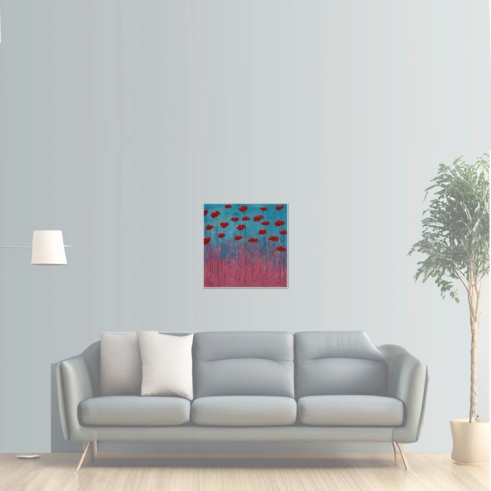 Painting titled 'Red Poppies after the rain.' by Monica Fallini