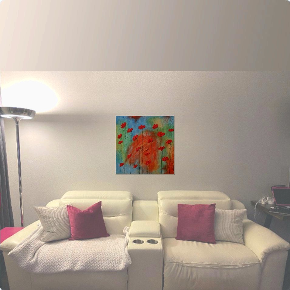 Painting titled 'Red Poppies on a sunny day #1' by Monica Fallini