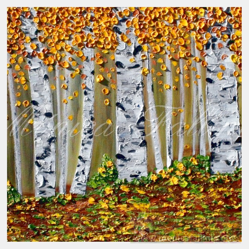 Painting titled 'A view of Aspens' by Monica Fallini