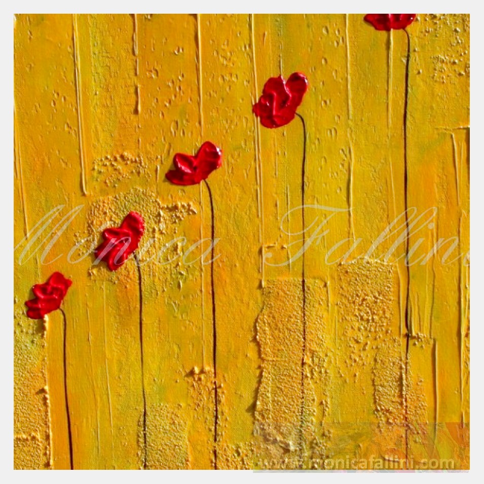 Painting titled 'Red Poppies under the Sun' by Monica Fallini