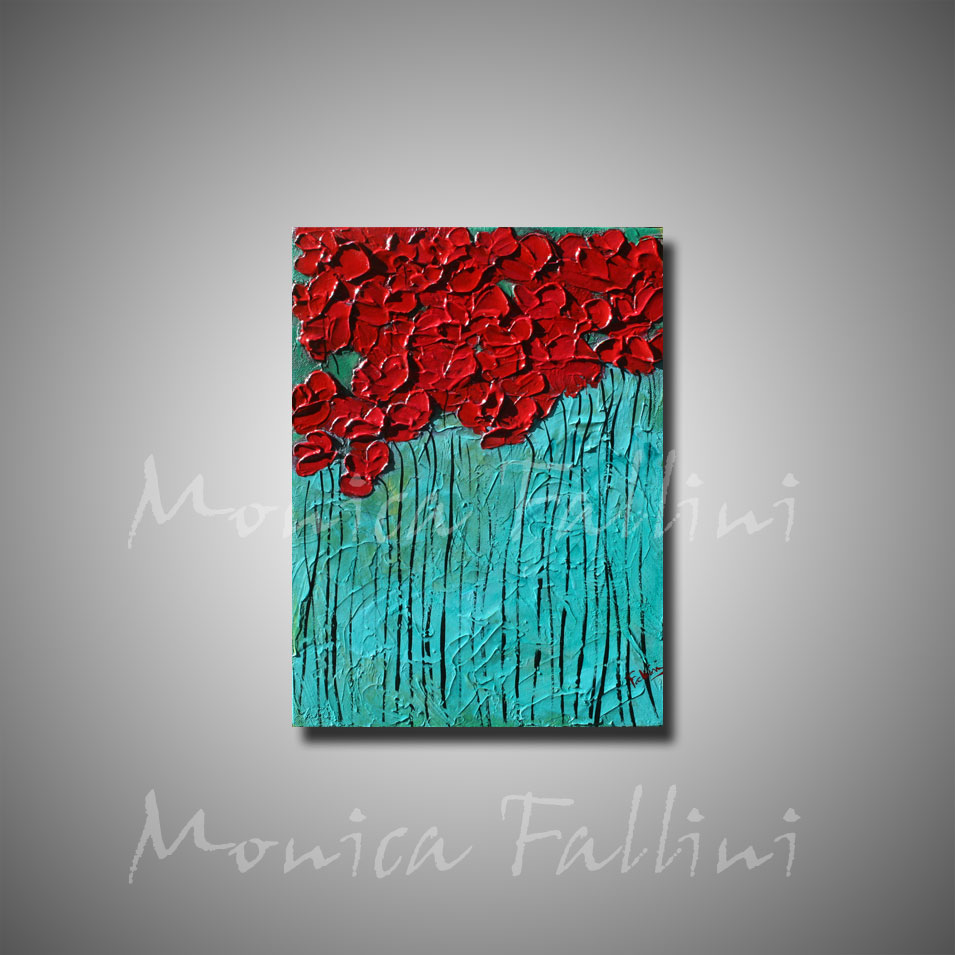 Painting titled 'Red Poppies' dream # 1' by Monica Fallini