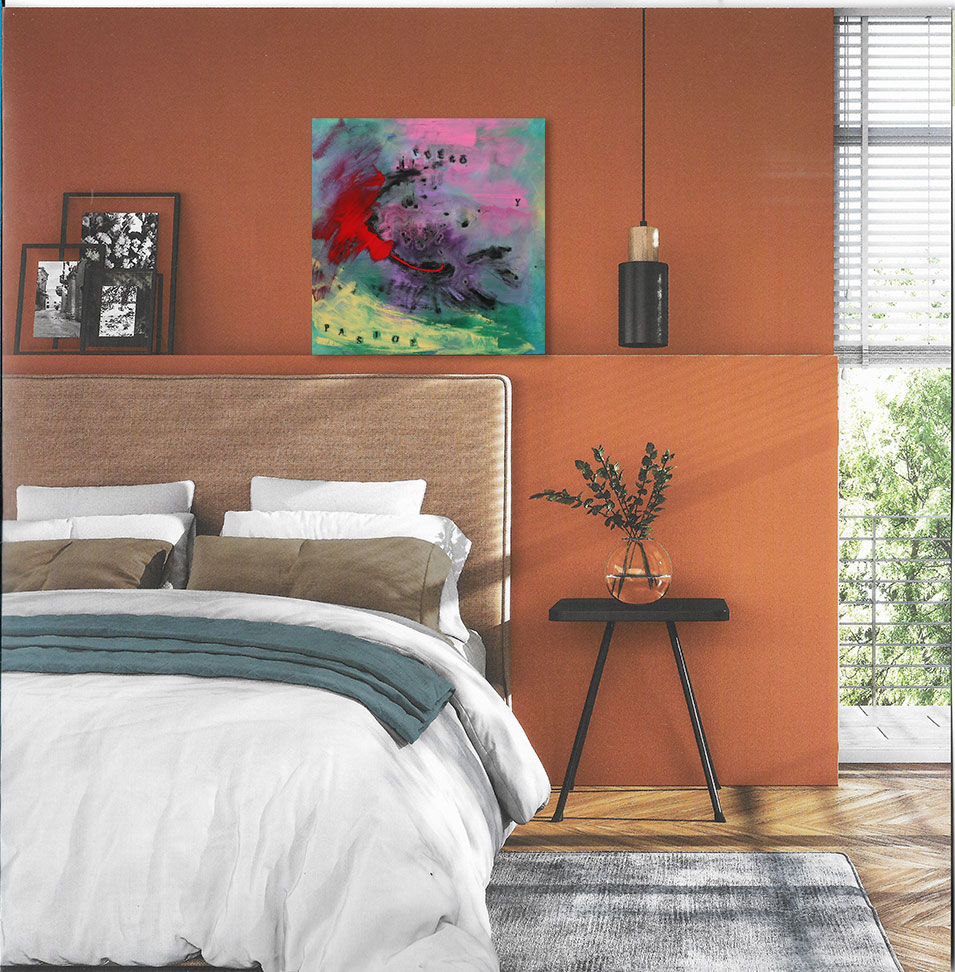 Painting titled 'Fuego y pasion. Fire and passion' by Monica Fallini