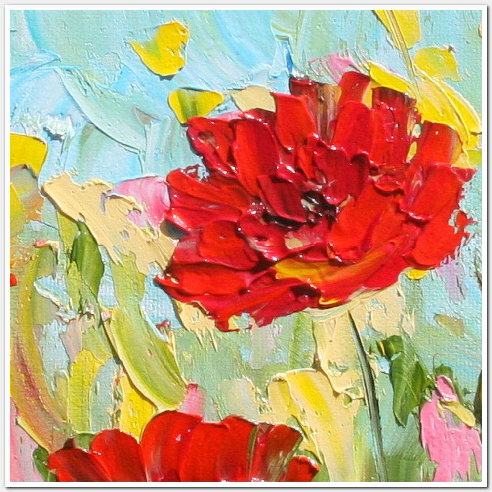 Painting titled 'Spring Poppies. ' by Monica Fallini