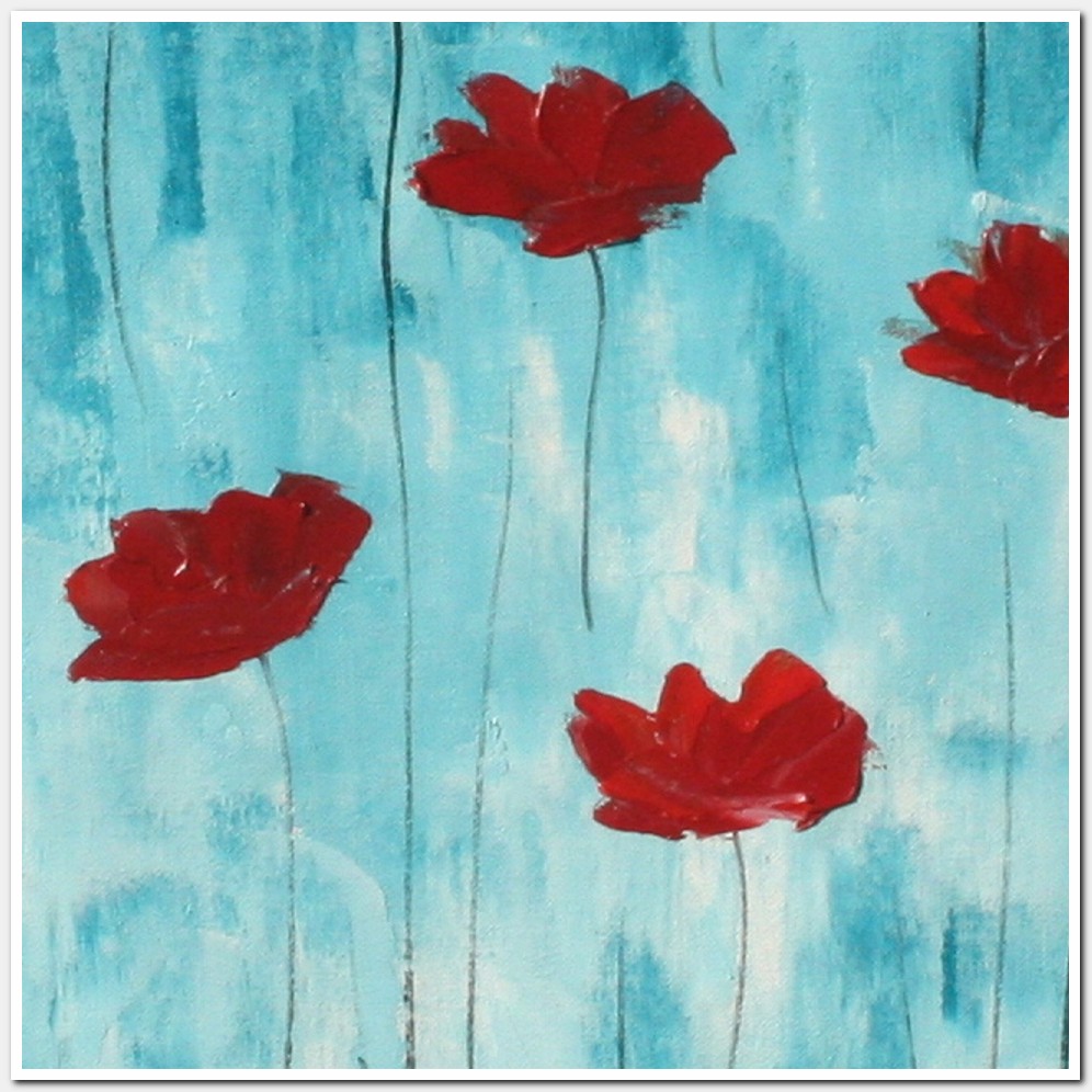 Painting titled 'Good memories, red Poppies' by Monica Fallini
