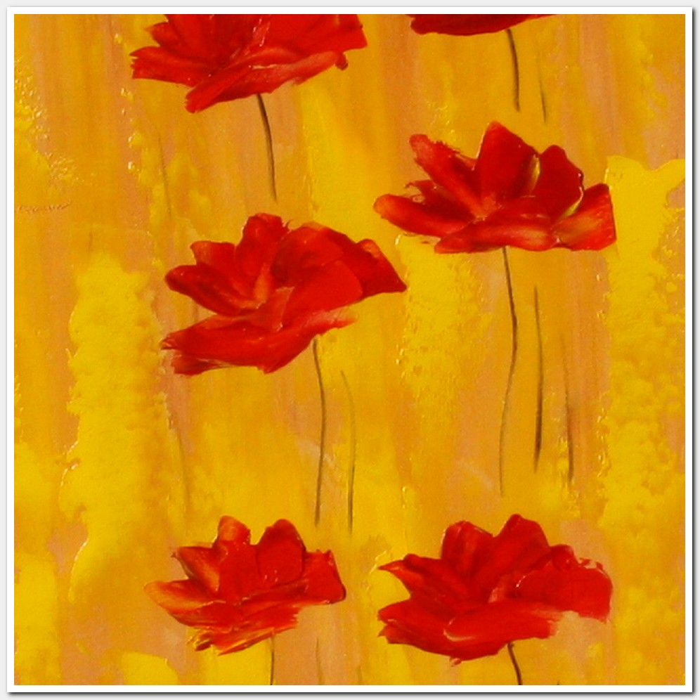 Painting titled 'Living among the Poppies' by Monica Fallini