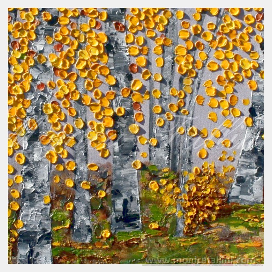 Painting titled 'Aspen landscape #1.' by Monica Fallini