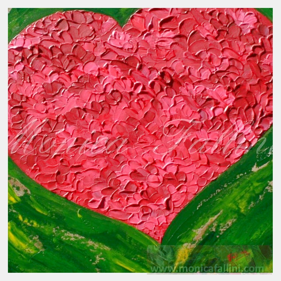 Painting titled 'Blooming heart # 1.' by Monica Fallini
