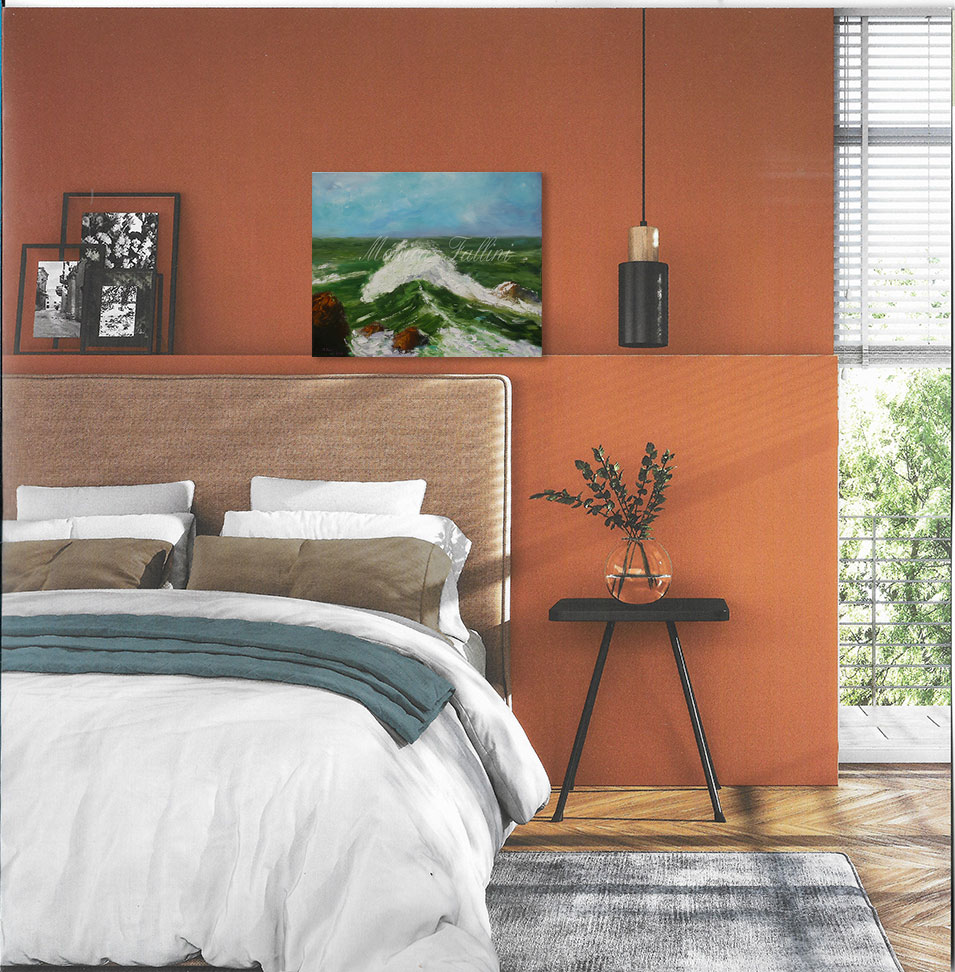 Painting titled 'Green sea' by Monica Fallini