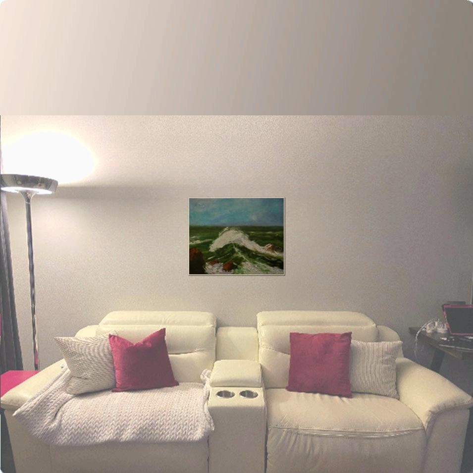 Painting titled 'Green sea' by Monica Fallini