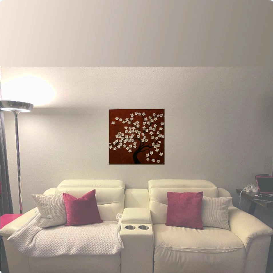Painting titled 'Sakura, white blossoms. ' by Monica Fallini