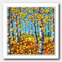 Aspen landscape, falling leaves