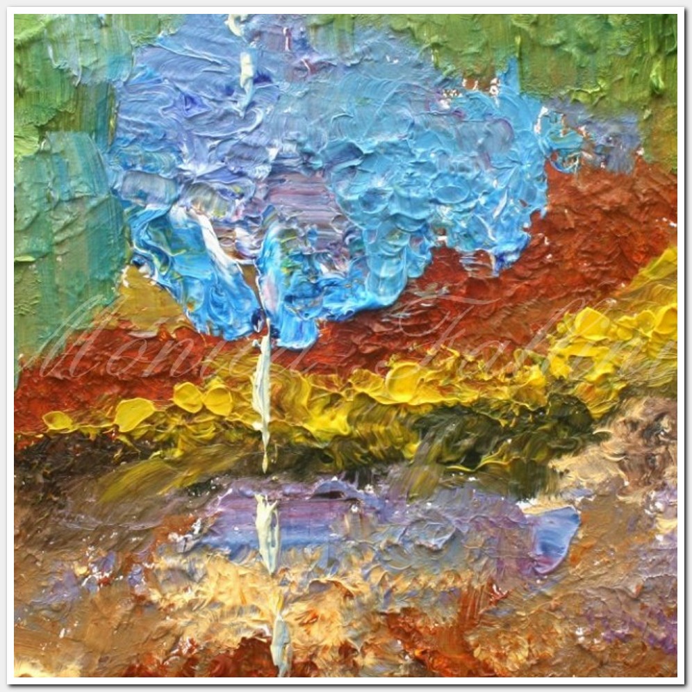 Painting titled 'Geologic abstraction with water' by Monica Fallini