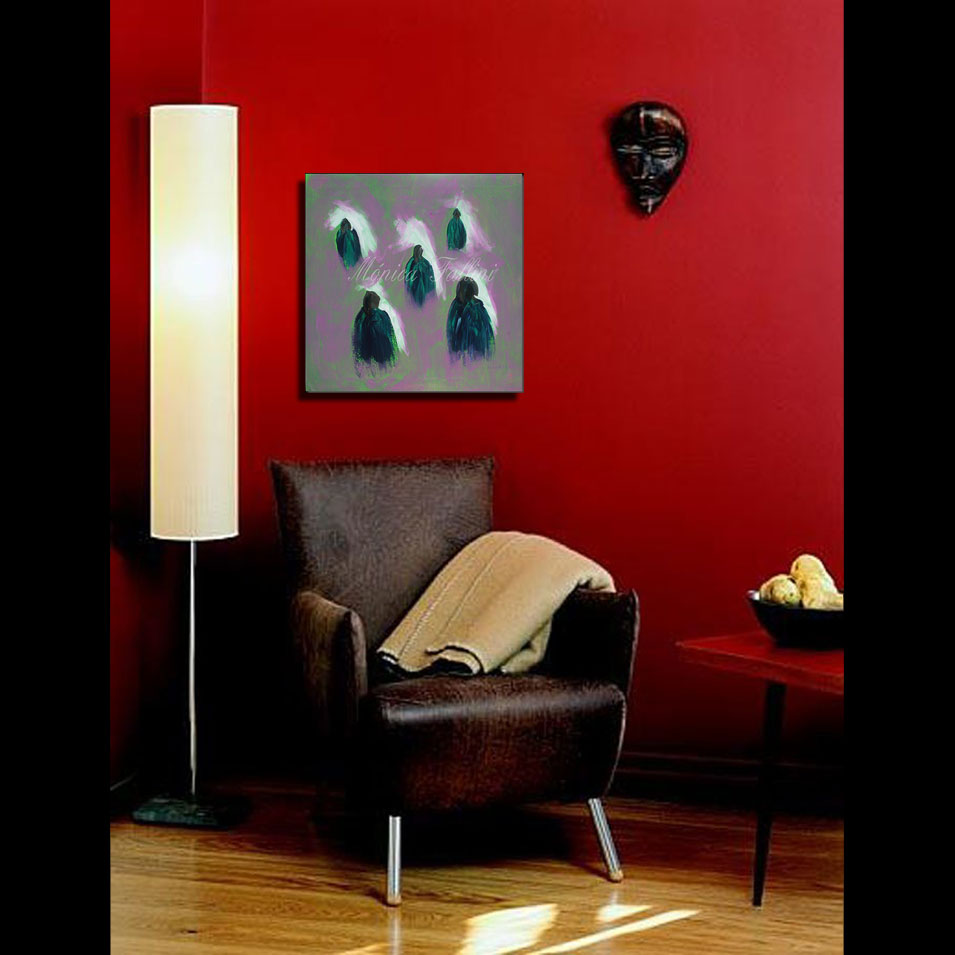 Painting titled '5 men' by Monica Fallini