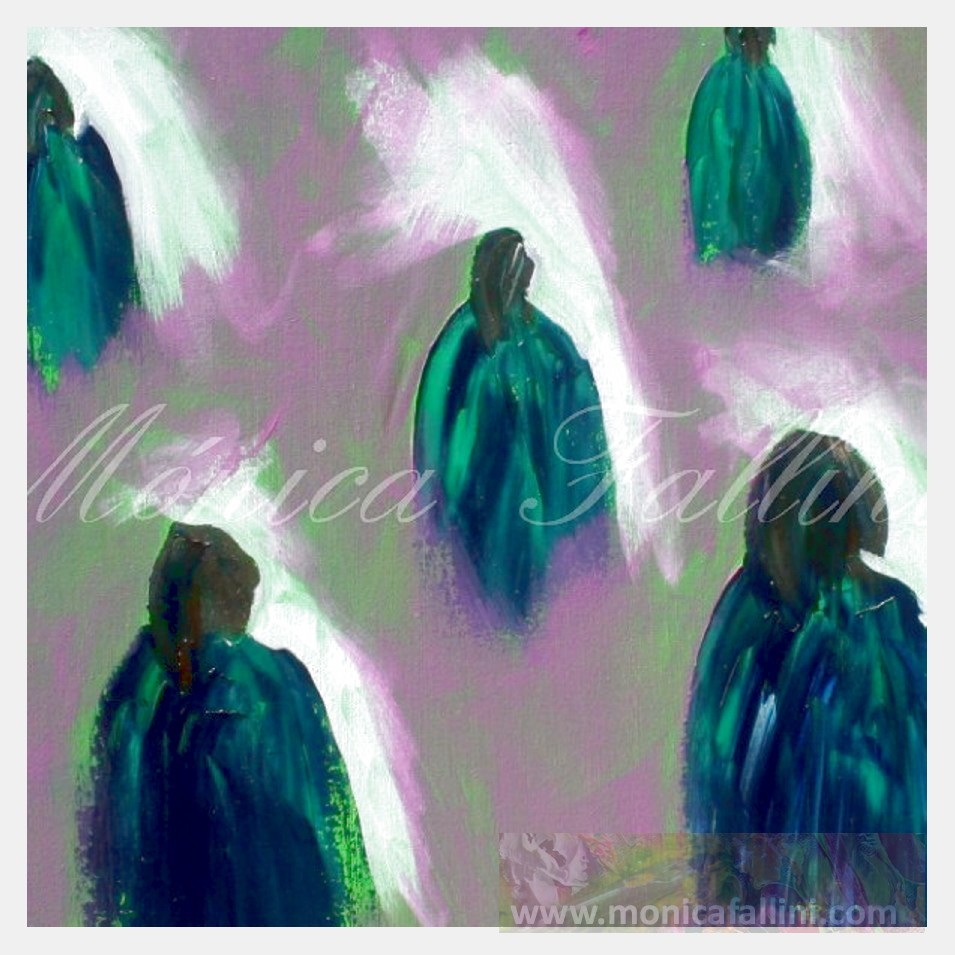 Painting titled '5 men' by Monica Fallini