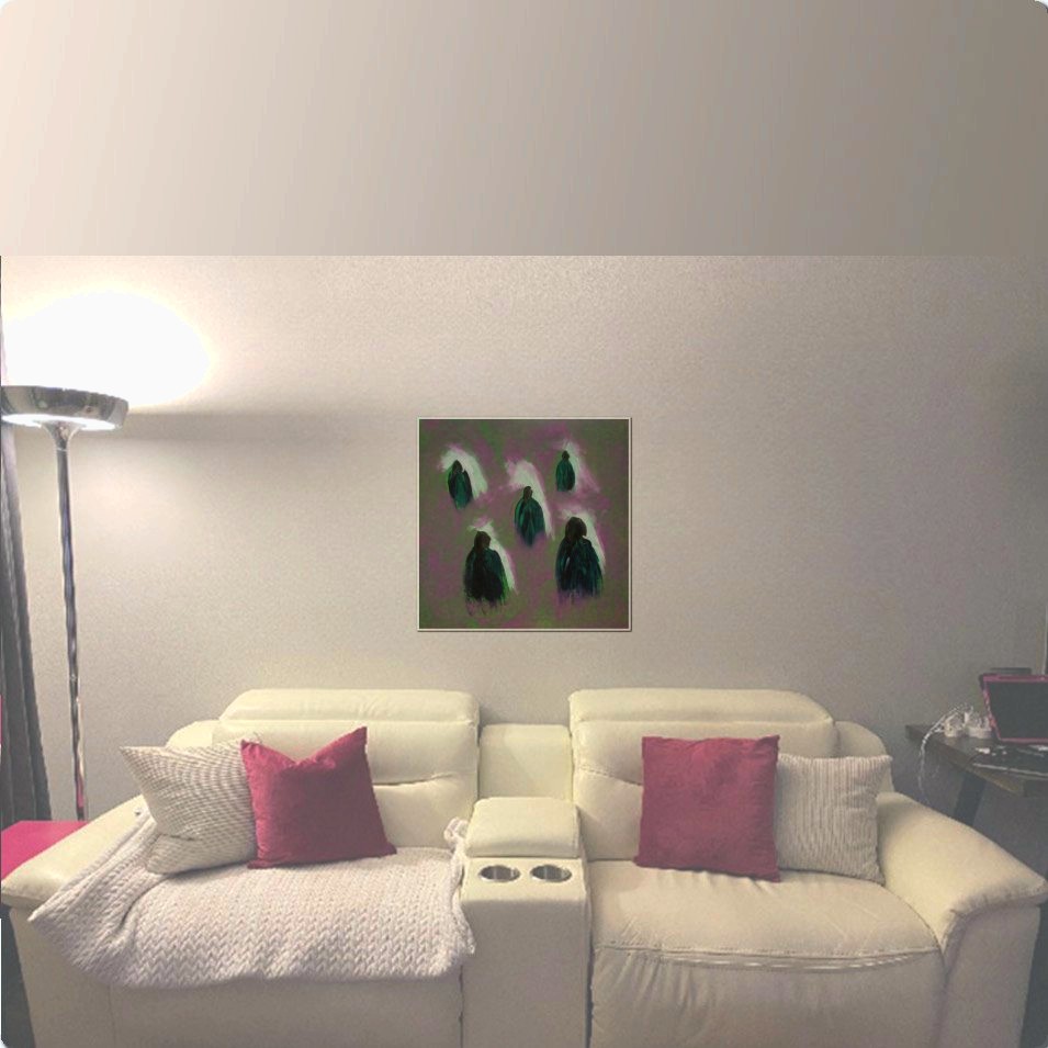 Painting titled '5 men' by Monica Fallini