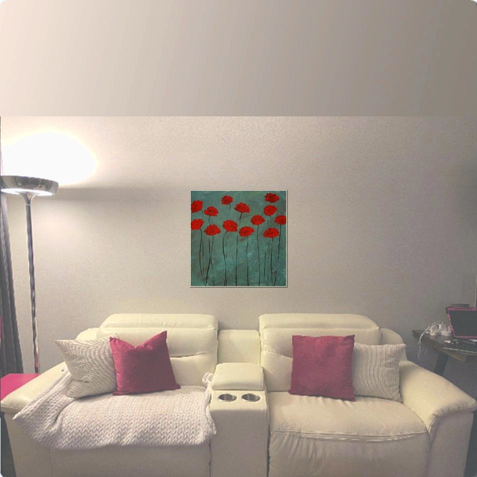 Painting titled 'Blooming red Poppies' by Monica Fallini