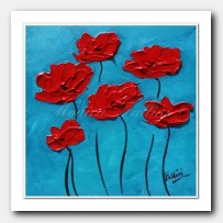 Blue sky, red Poppies