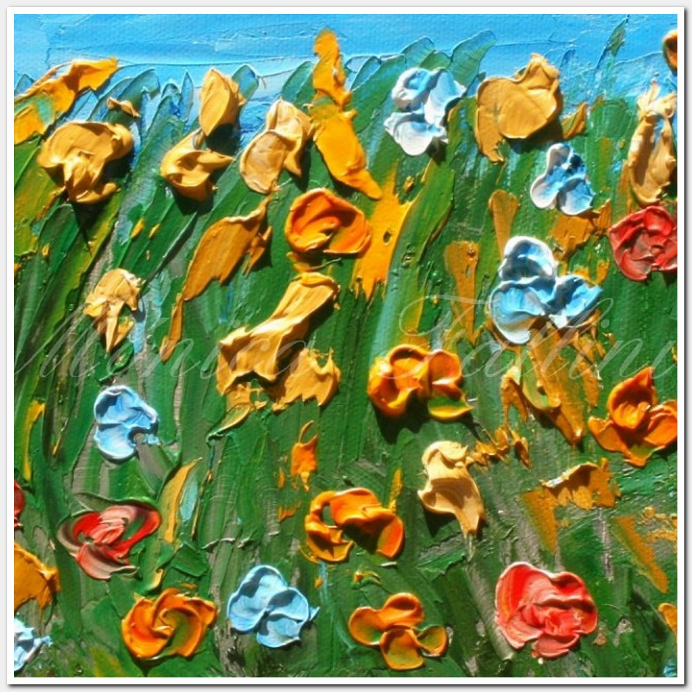 Painting titled 'Wild flowers' garden' by Monica Fallini