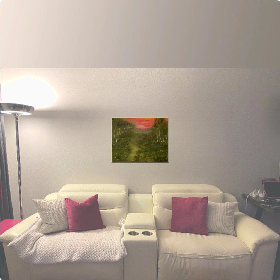 Painting titled 'Caminata en el monte #3 (A walk in the woods) ' by Monica Fallini