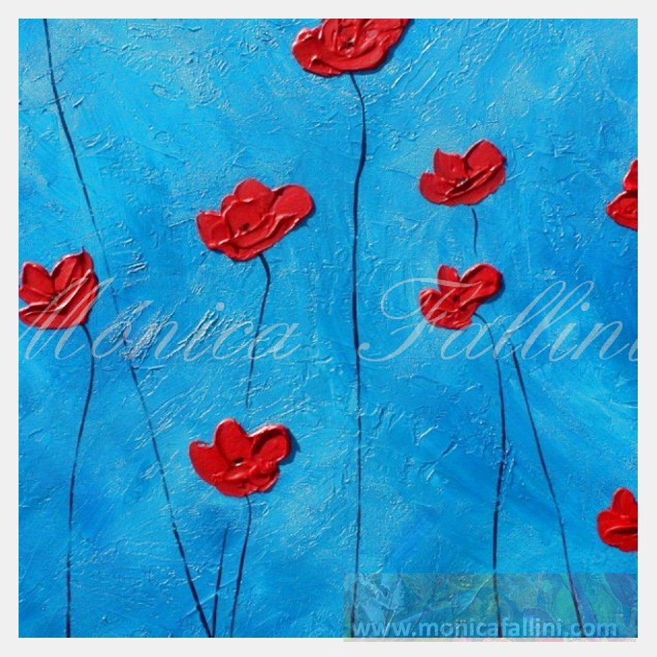 Painting titled 'Poppies' dream.' by Monica Fallini