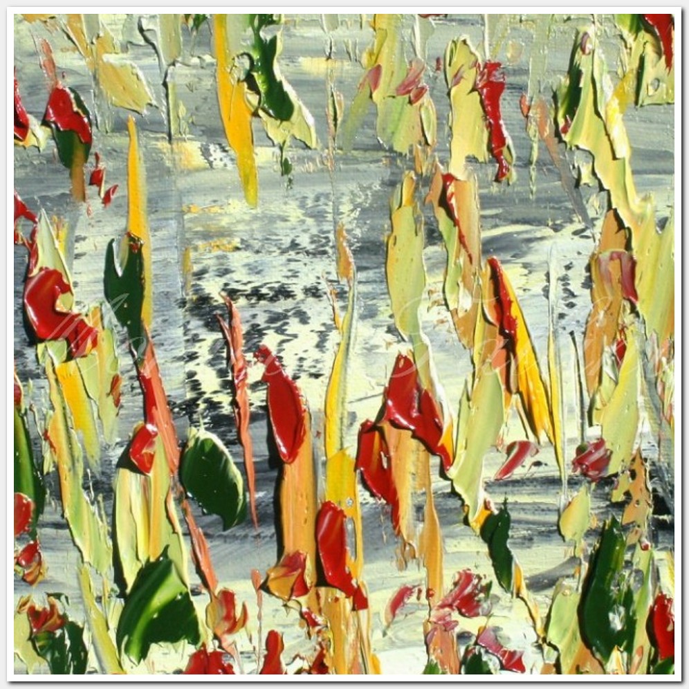 Painting titled 'Abstract floral 190110' by Monica Fallini