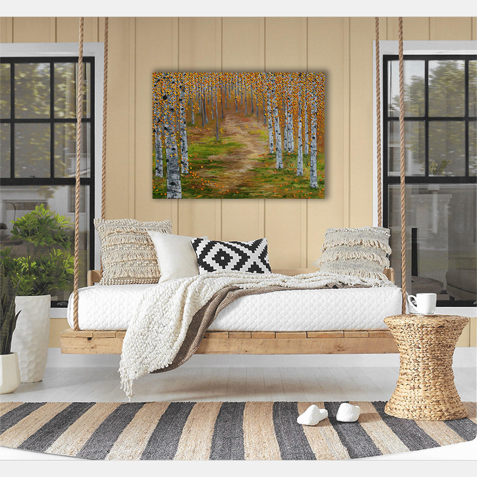 Painting titled 'Aspen melody' by Monica Fallini
