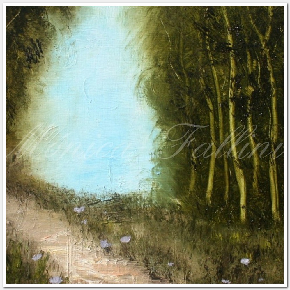 Painting titled 'Caminata en el monte #2 (A walk in the woods)' by Monica Fallini