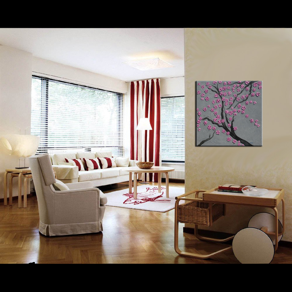 Painting titled 'Sakura, pink Cherry blossoms' by Monica Fallini