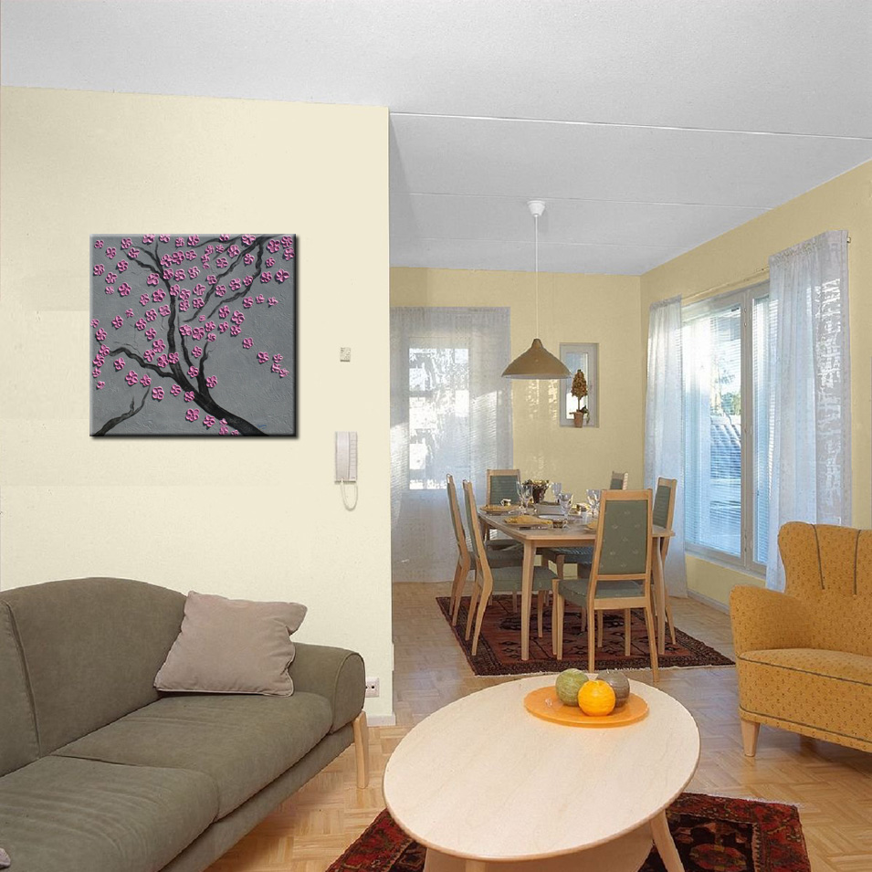 Painting titled 'Sakura, pink Cherry blossoms' by Monica Fallini