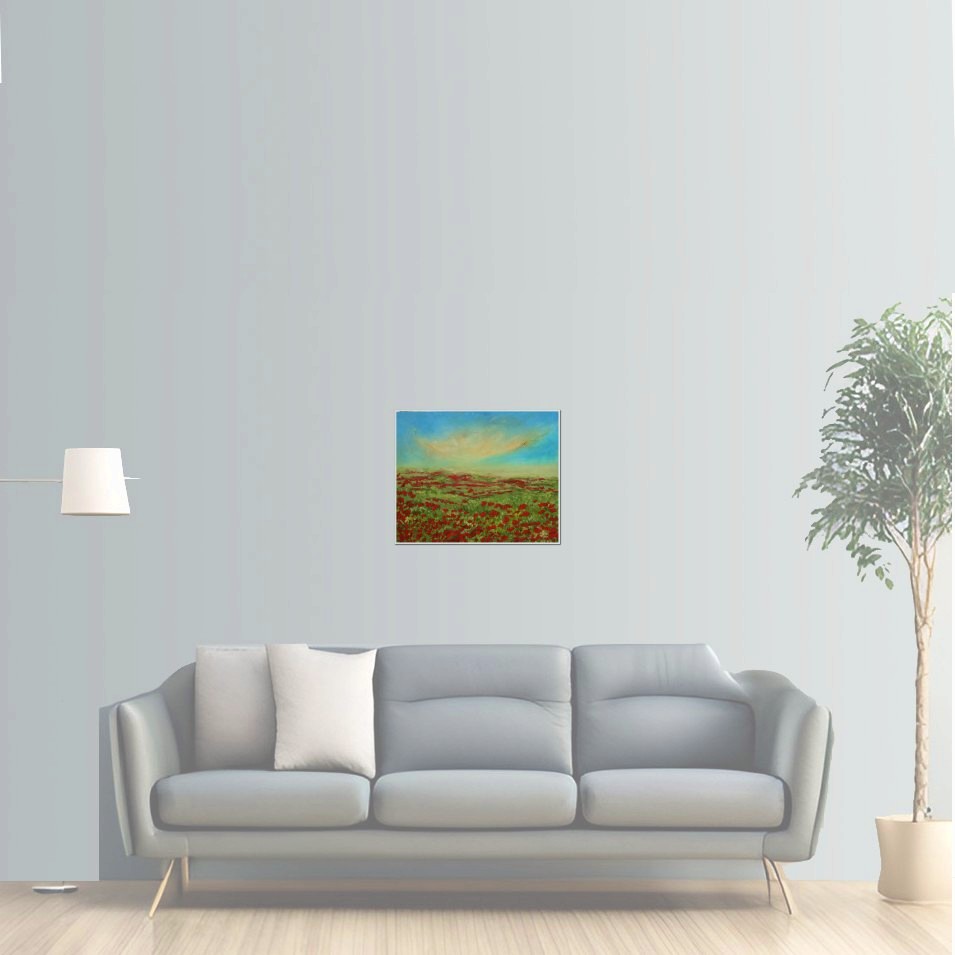 Painting titled 'Field of Poppies.' by Monica Fallini