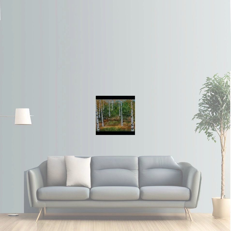 Painting titled 'A walk among the trees' by Monica Fallini