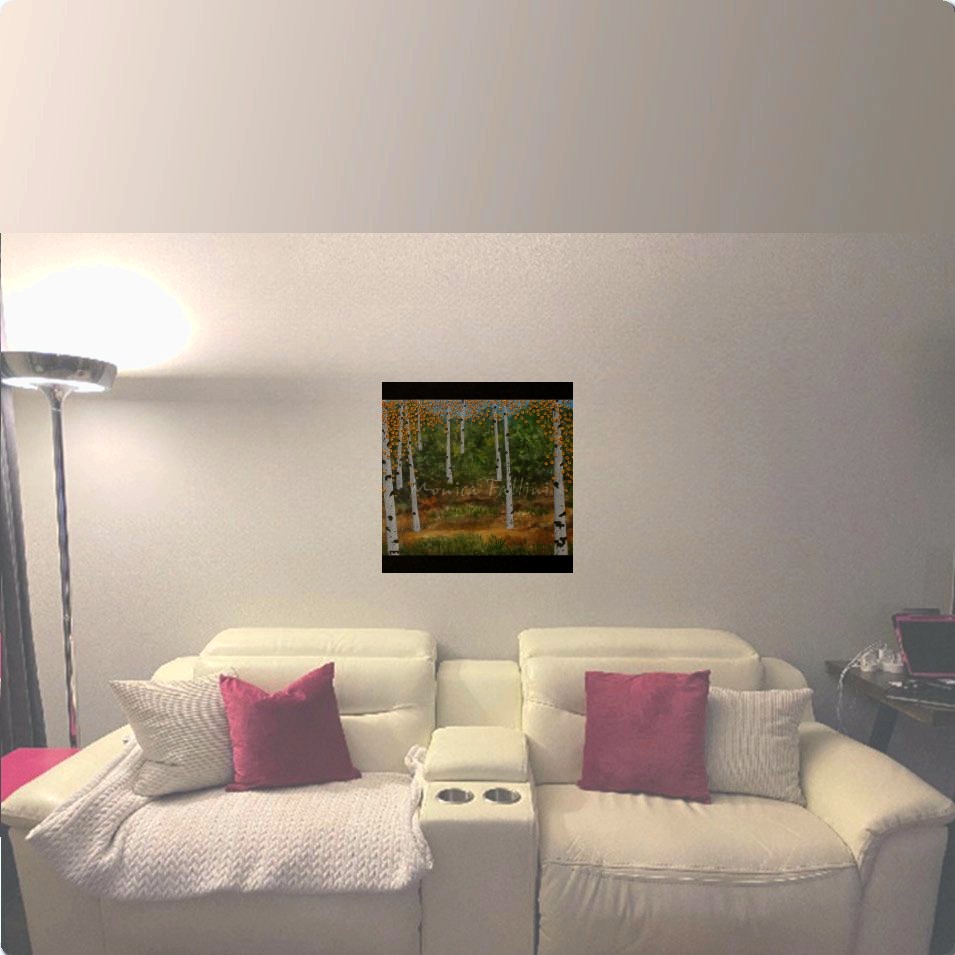 Painting titled 'A walk among the trees' by Monica Fallini