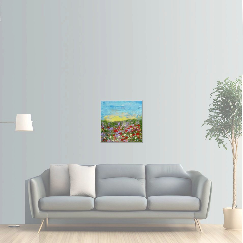 Painting titled 'Wild garden and the Sun' by Monica Fallini