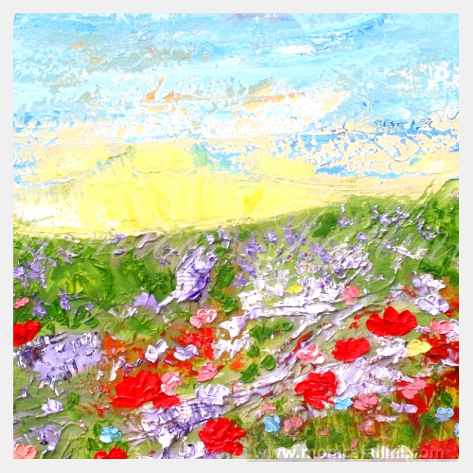 Painting titled 'Wild garden and the Sun' by Monica Fallini