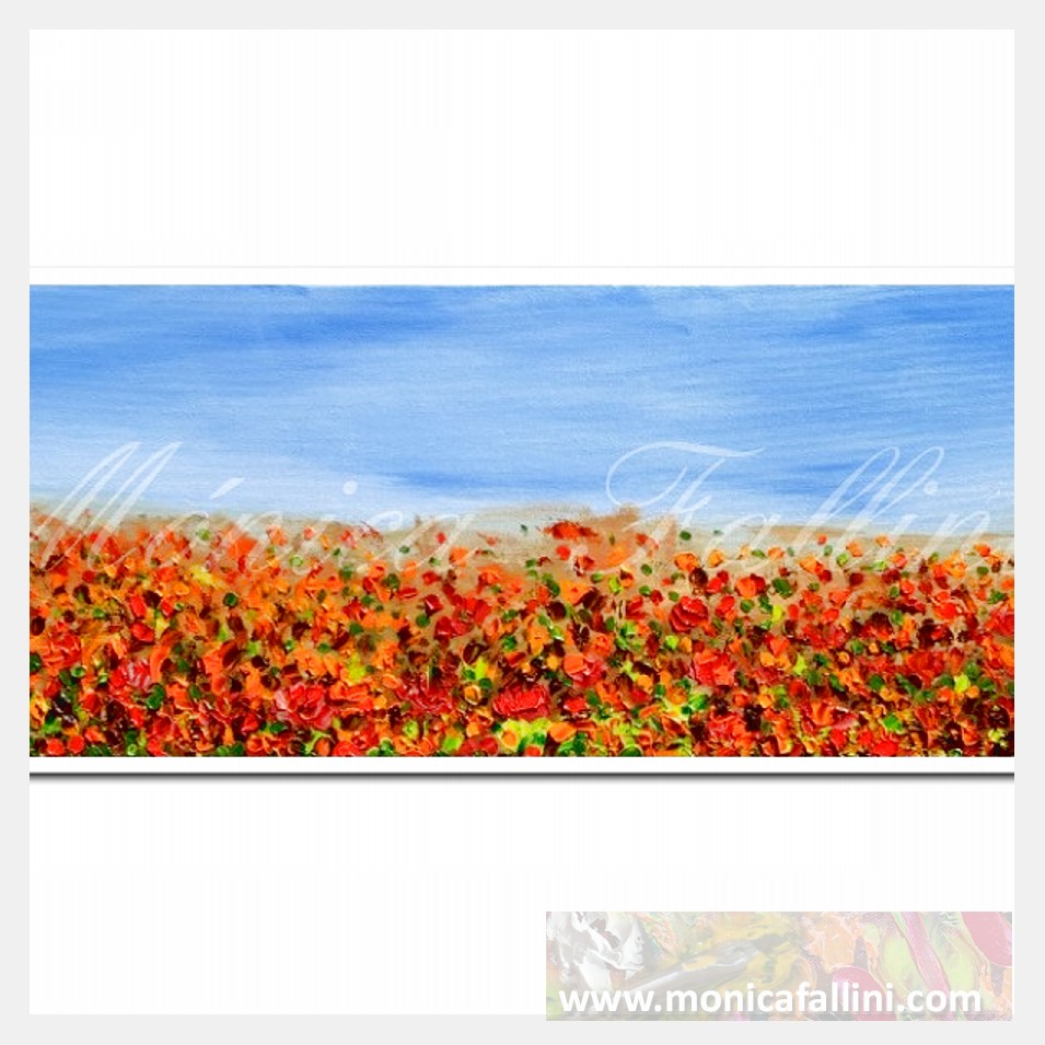 Painting titled 'Wild flowers' field' by Monica Fallini